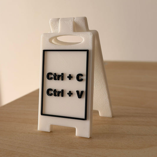 Mini 3D Printed Επιτραπέζια Πινακίδα Γραφείου "Ctrl+C / Ctrl+V"