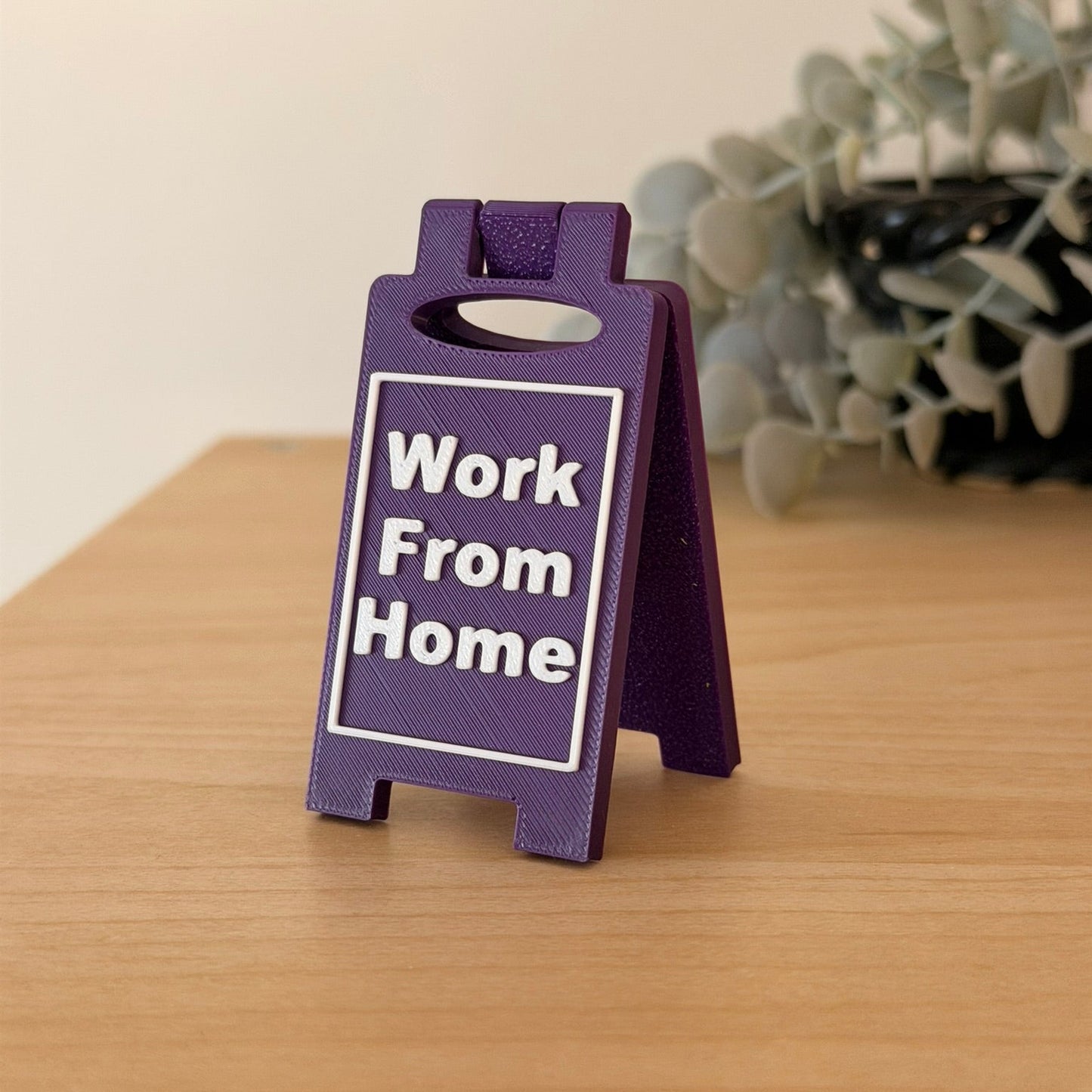 Mini 3D Printed Επιτραπέζια Πινακίδα Γραφείου "Work From Home