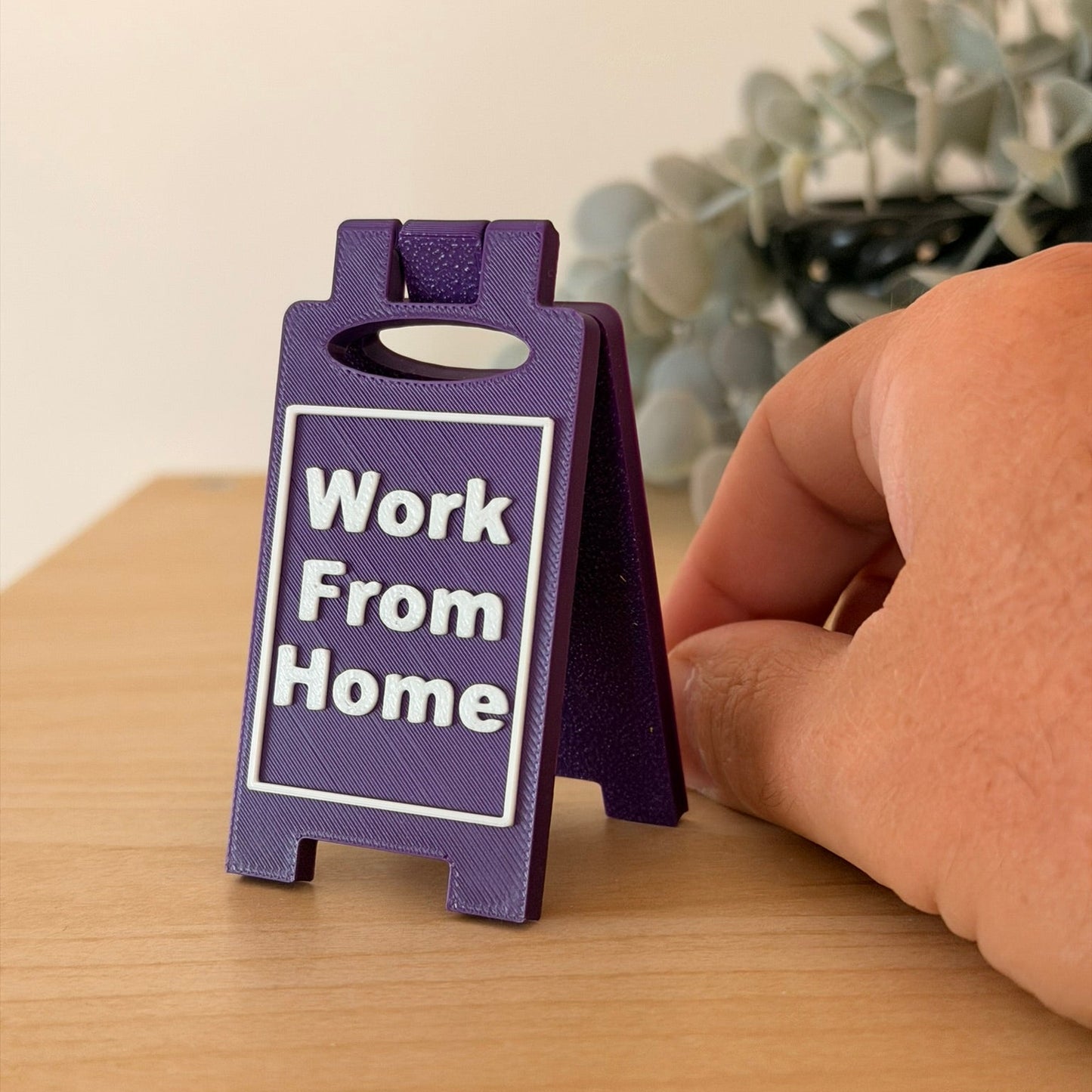 Mini 3D Printed Επιτραπέζια Πινακίδα Γραφείου "Work From Home