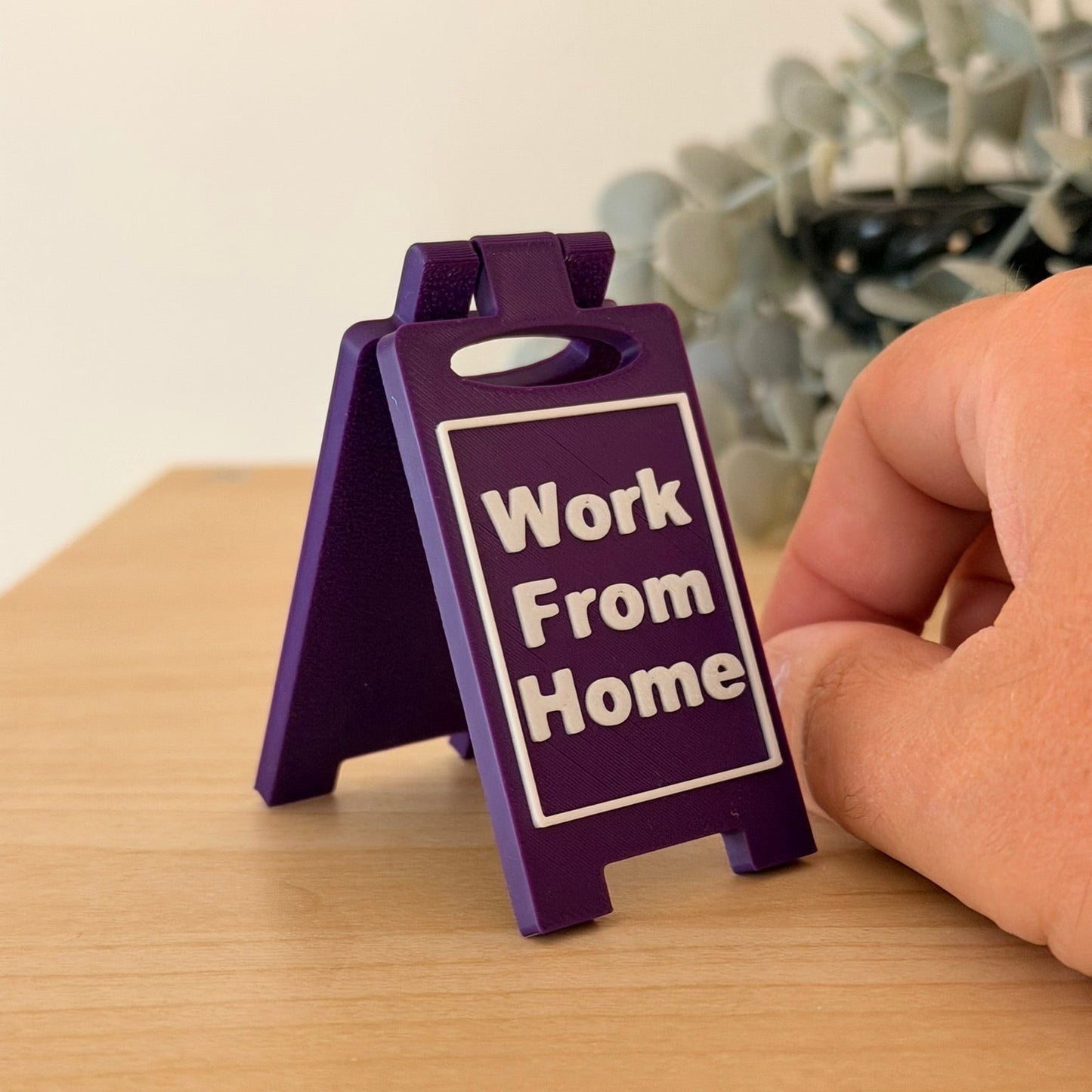 Mini 3D Printed Επιτραπέζια Πινακίδα Γραφείου "Work From Home