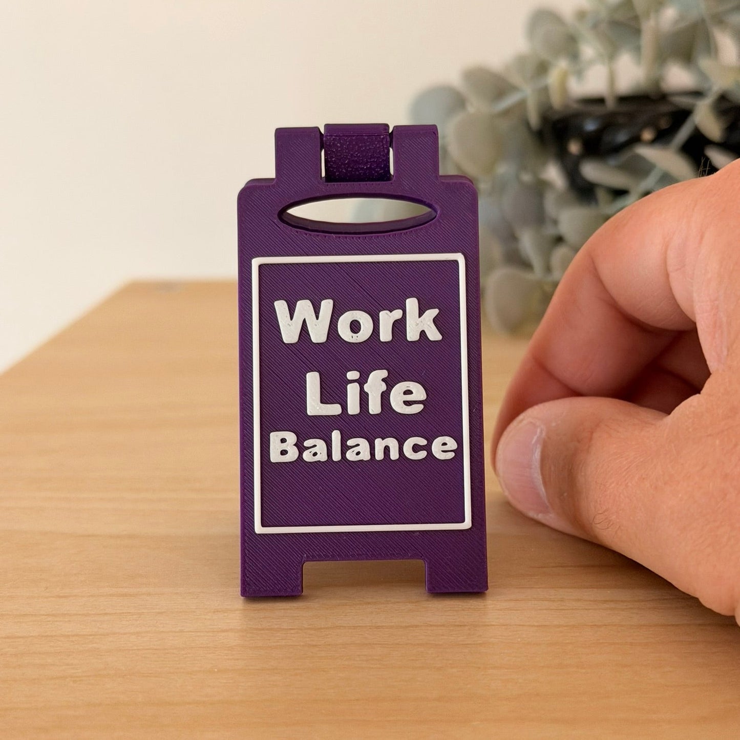 Mini 3D Printed Επιτραπέζια Πινακίδα Γραφείου Work Life Balance"