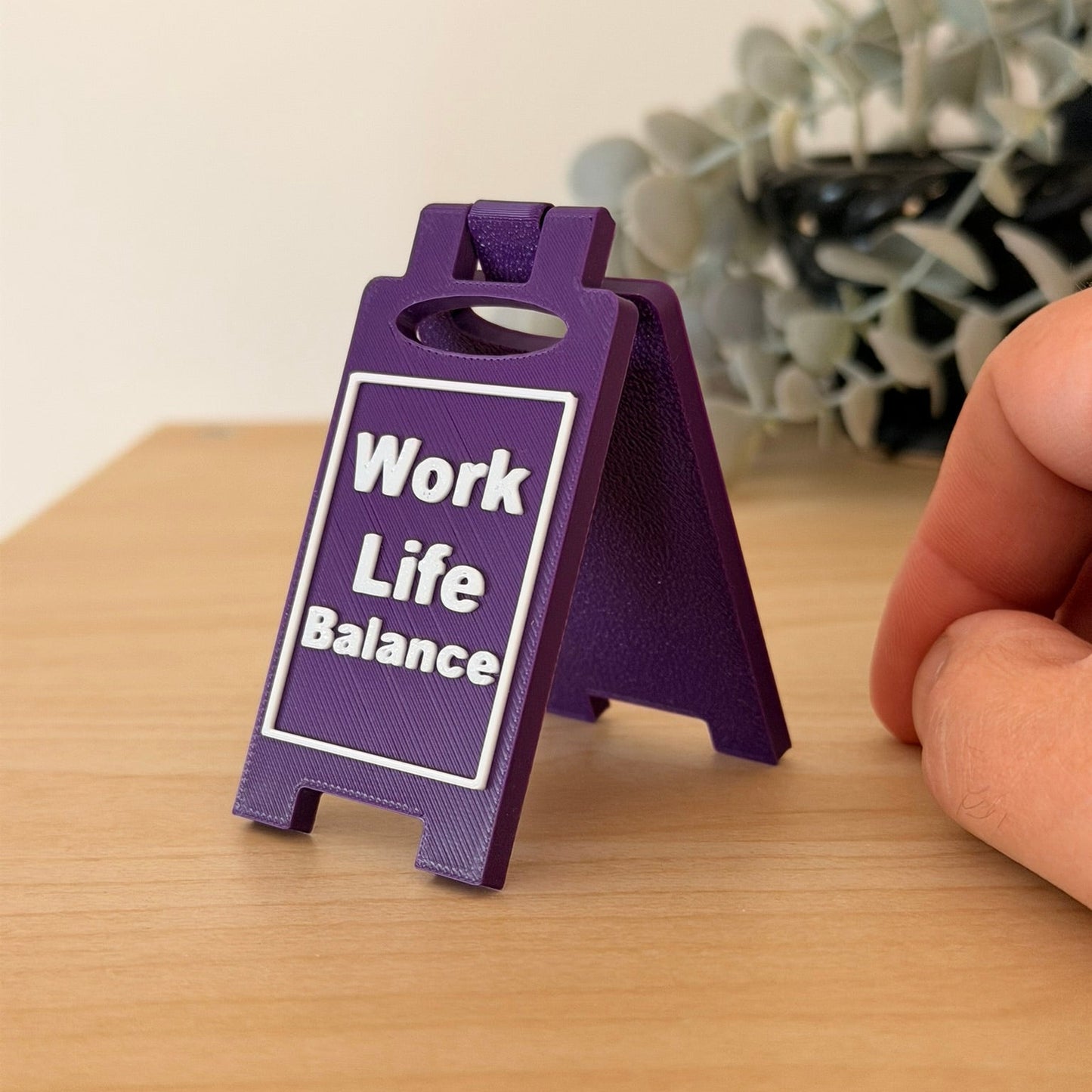 Mini 3D Printed Επιτραπέζια Πινακίδα Γραφείου Work Life Balance"