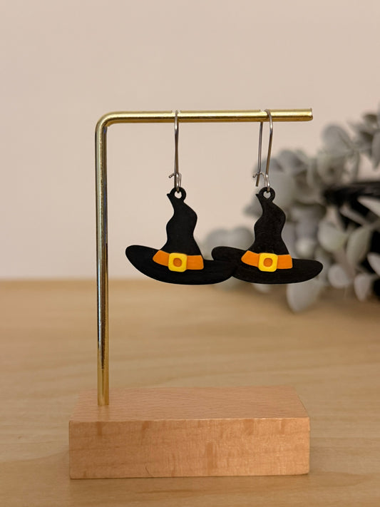 3D Printed Σκουλαρίκια Halloween Καπέλο Μάγισσας «Spooky Spell»