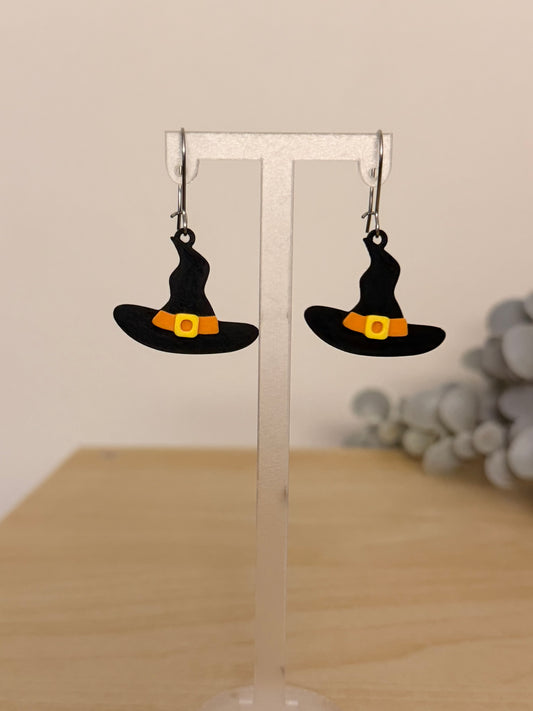 3D Printed Σκουλαρίκια Halloween Καπέλο Μάγισσας «Spooky Spell»