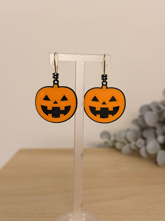 3D Printed Σκουλαρίκια Halloween Κολοκύθα «Jack-o'-Lantern»