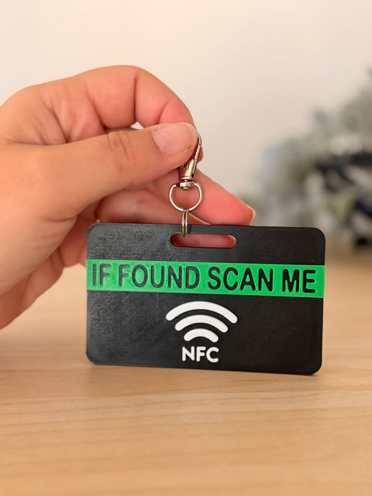 Smart NFC Μπρελόκ Αποσκευών & Τσάντας Παραλληλόγραμμο | 3D Printed Lost & Found Tag