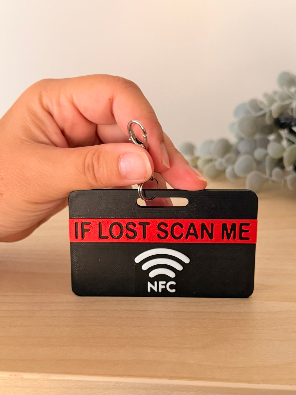 Smart NFC Μπρελόκ Αποσκευών & Τσάντας Παραλληλόγραμμο Red | 3D Printed Lost & Found Tag