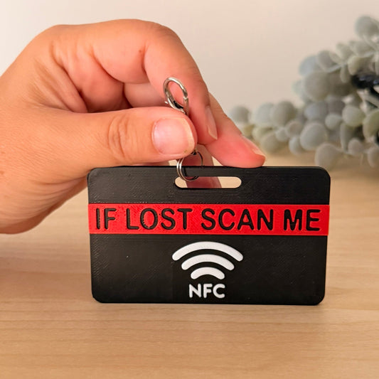 Smart NFC Μπρελόκ Αποσκευών & Τσάντας Παραλληλόγραμμο Red | 3D Printed Lost & Found Tag