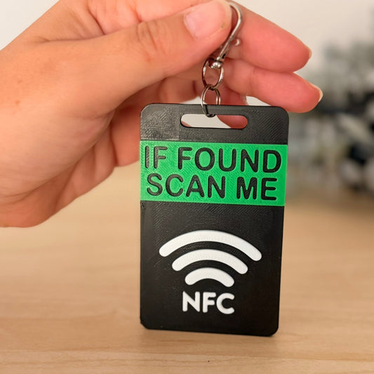 Smart NFC Μπρελόκ Αποσκευών & Τσάντας Οριζόντιο Πράσινο | 3D Printed Lost & Found Tag