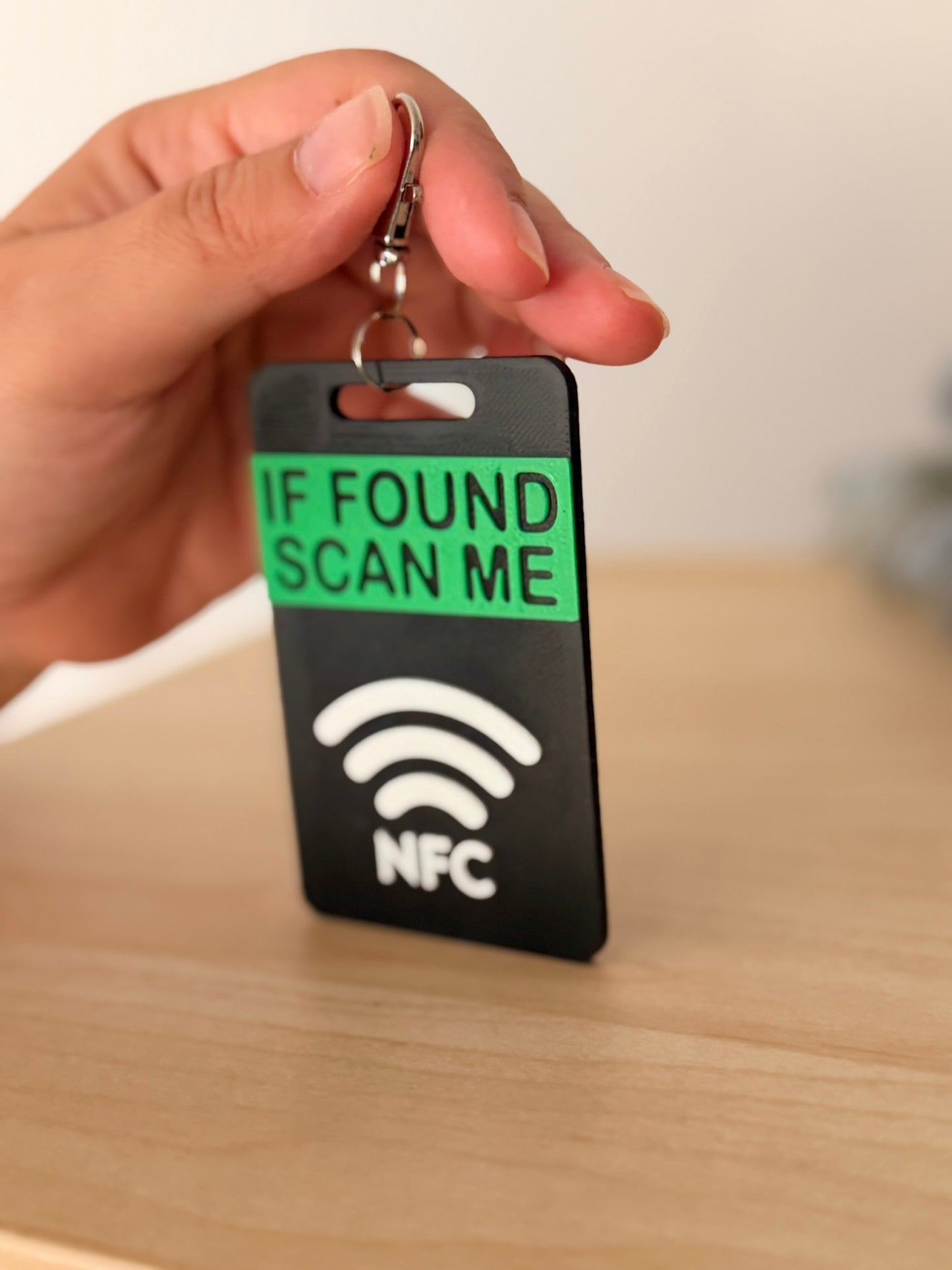 Smart NFC Μπρελόκ Αποσκευών & Τσάντας Οριζόντιο Πράσινο | 3D Printed Lost & Found Tag
