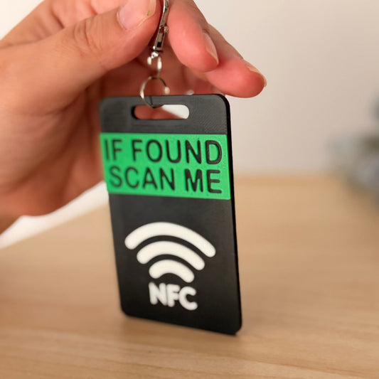 Smart NFC Μπρελόκ Sports Tag Οριζόντιο If Found Scan Me | 3D Printed Sports Tag