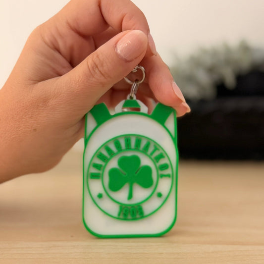 Έξυπνο NFC Μπρελόκ Ασφαλείας για Παιδικές Τσάντες 7,5εκ-5,5εκ – "Safety Tap"- Παναθηναικός FC Edition